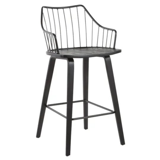 Kirkland's Home Poplar Wood Swivel Counter Stool- Bar Stools & Counter Height Stools