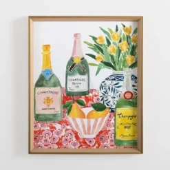 Kirkland's Home Popping Champagne Bottles Framed Art Print- Framed Art
