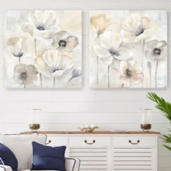 Kirkland's Home Poppy Garden 2-Pc. Canvas Art Set, 30X30 In.- Canvas Art