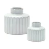 Kirkland's Home Porcelain Ribbed Vases, Set Of 2- Vases