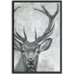 Kirkland's Home Portrait Of A Deer Framed Giclee Canvas Art Print- Canvas Art