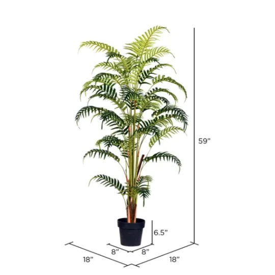 Kirkland's Home Potted Large Leaf Fern Palm Plant, 59 In.- Arrangements & Greenery