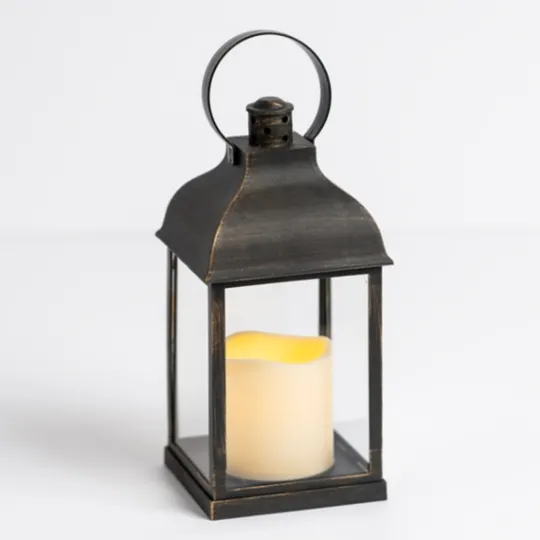 Kirkland's Home Pre-Lit Antique Bronze Ring Led Lantern- Lanterns