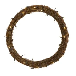 Kirkland's Home Pre-Lit Light Woven Vine Wreath- Wreaths