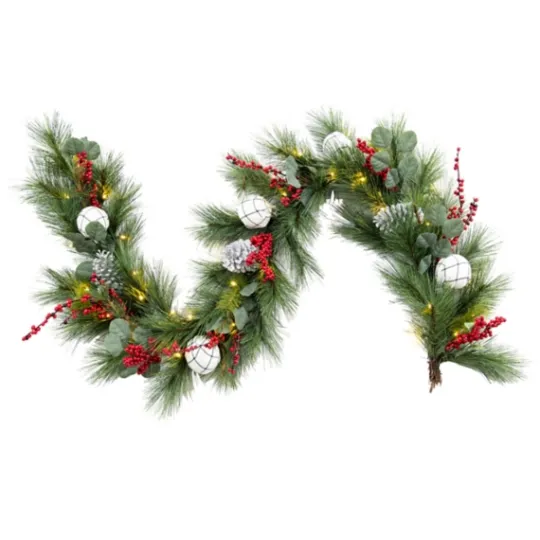 Kirkland's Home Pre-Lit Pine Leaves & Pinecones Christmas Garland- Arrangements & Greenery