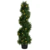 Kirkland's Home Pre-Lit Potted Spiral Pond Cypress Topiary, 3 Ft.- Trees & Topiaries