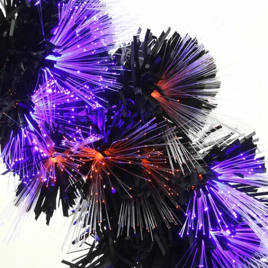 Kirkland's Home Pre-Lit Purple Fiber Optics Halloween Wreaths- Wreaths