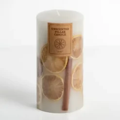 Kirkland's Home Pressed Citrus Unscented Pillar Candle, 6 In.- Candles
