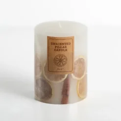 Kirkland's Home Pressed Citrus Unscented Pillar Candle, 3X4 In.- Candles