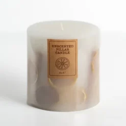 Kirkland's Home Pressed Citrus Unscented Pillar Candle, 4 In.- Candles