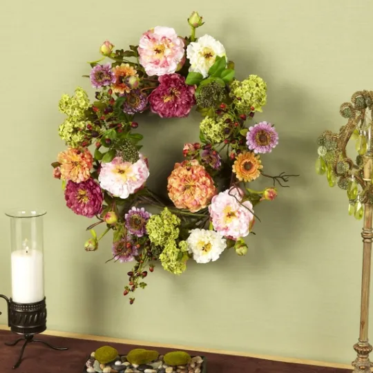 Kirkland's Home Pretty Peony Garden Mix Wreath- Wreaths