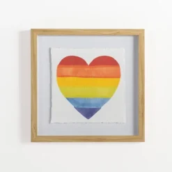 Kirkland's Home Pride Rainbow Heart Framed Art Print- Framed Art