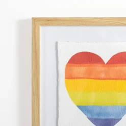 Kirkland's Home Pride Rainbow Heart Framed Art Print- Framed Art