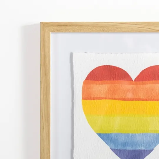 Kirkland's Home Pride Rainbow Heart Framed Art Print- Framed Art