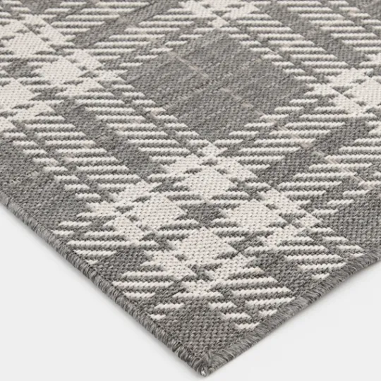 Kirkland's Home Priya Plaid Indoor/Outdoor Area Rug, 2X7- Outdoor Rugs