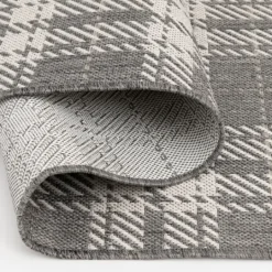 Kirkland's Home Priya Plaid Indoor/Outdoor Area Rug, 2X7- Outdoor Rugs
