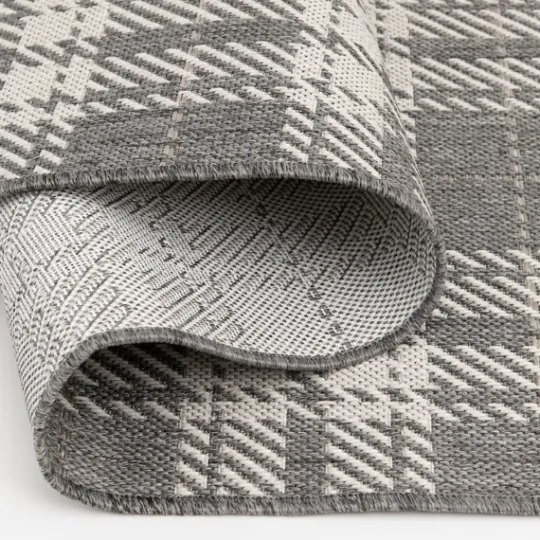 Kirkland's Home Priya Plaid Indoor/Outdoor Area Rug, 2X7- Outdoor Rugs