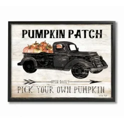 Kirkland's Home Pumpkin Patch Black Truck Framed Giclee Art Print- Wall Quotes & Signs