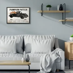 Kirkland's Home Pumpkin Patch Black Truck Framed Giclee Art Print- Wall Quotes & Signs