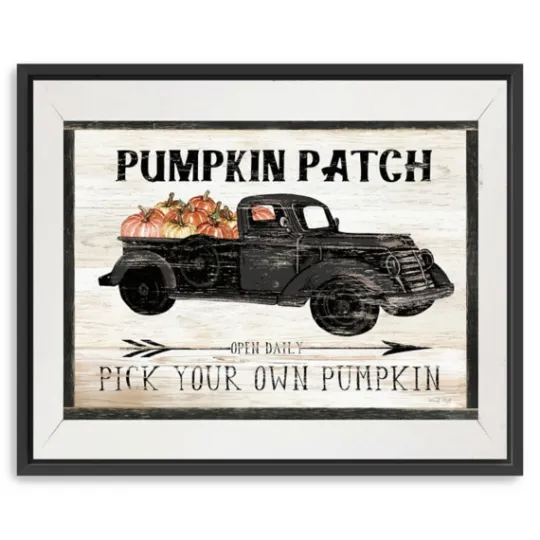 Kirkland's Home Pumpkin Patch Black Truck Giclee Canvas Art Print- Wall Quotes & Signs