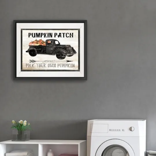 Kirkland's Home Pumpkin Patch Black Truck Giclee Canvas Art Print- Wall Quotes & Signs