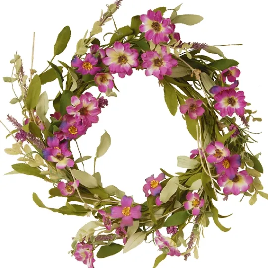 Kirkland's Home Purple Daisy And Lavender Wreath- Wreaths
