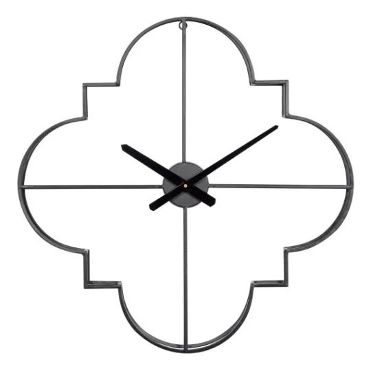 Kirkland's Home Quatrefoil Iron Cut-Out Wall Clock- Clocks