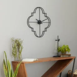 Kirkland's Home Quatrefoil Iron Cut-Out Wall Clock- Clocks