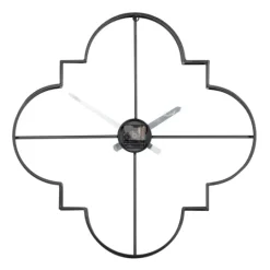 Kirkland's Home Quatrefoil Iron Cut-Out Wall Clock- Clocks