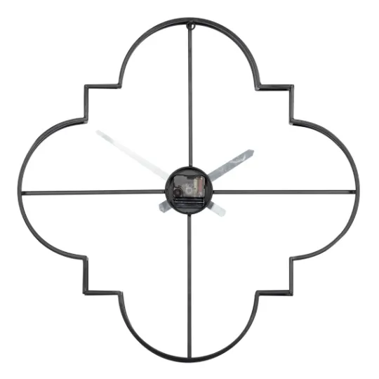 Kirkland's Home Quatrefoil Iron Cut-Out Wall Clock- Clocks