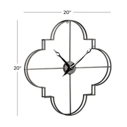 Kirkland's Home Quatrefoil Iron Cut-Out Wall Clock- Clocks
