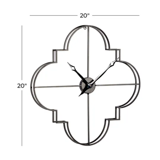 Kirkland's Home Quatrefoil Iron Cut-Out Wall Clock- Clocks