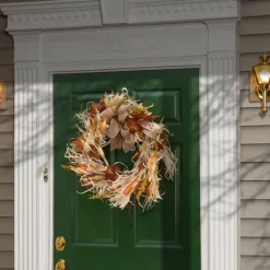 Kirkland's Home Raffia Corn Husk Maple Harvest Wreath- Wreaths