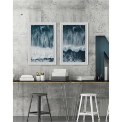 Kirkland's Home Raging Waves Diptych 2-Pc. Framed Wall Art Set- Framed Art