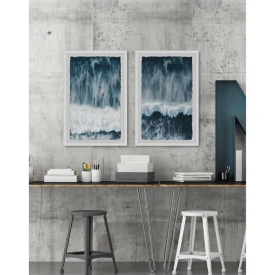 Kirkland's Home Raging Waves Diptych 2-Pc. Framed Wall Art Set- Framed Art
