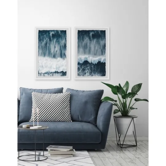 Kirkland's Home Raging Waves Diptych 2-Pc. Framed Wall Art Set- Framed Art