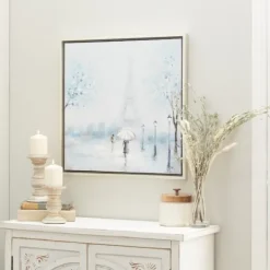 Kirkland's Home Rainy Paris Blues Transitional Framed Wall Art- Framed Art