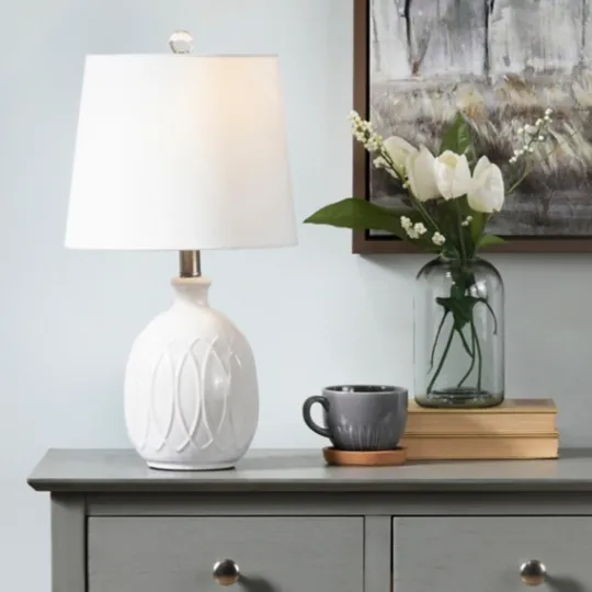 Kirkland's Home Raised Geometric Table Lamp- Table Lamps