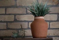 Kirkland's Home Rattan Rim Hand-Thrown Terracotta Vase- Vases