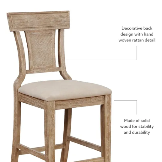 Kirkland's Home Ray With Gray Wash Finish Counter Stool- Bar Stools & Counter Height Stools