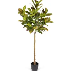 Kirkland's Home Real Touch Croton Leaf Tree In Black Pot, 6 Ft.- Trees & Topiaries