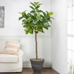 Kirkland's Home Real Touch Rubber Tree In Black Pot, 6 Ft.- Trees & Topiaries