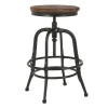 Kirkland's Home Reclaimed Pine Wood Adjustable Counter Stool- Bar Stools & Counter Height Stools