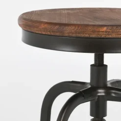 Kirkland's Home Reclaimed Pine Wood Adjustable Counter Stool- Bar Stools & Counter Height Stools