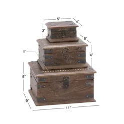 Kirkland's Home Reclaimed Wood Antique Box Set, Set Of 3- Baskets & Boxes