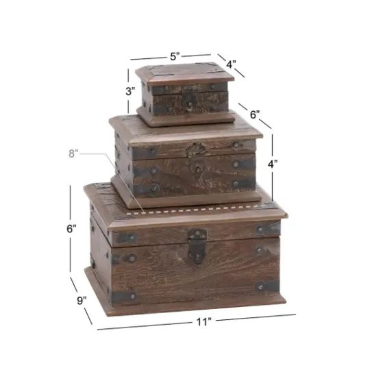 Kirkland's Home Reclaimed Wood Antique Box Set, Set Of 3- Baskets & Boxes