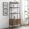 Kirkland's Home Reclaimed Wood Modern Ladder Bookcase With Cabinet- Bookshelves
