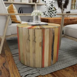 Kirkland's Home Reclaimed Wood Round Accent Table- Accent & End Tables