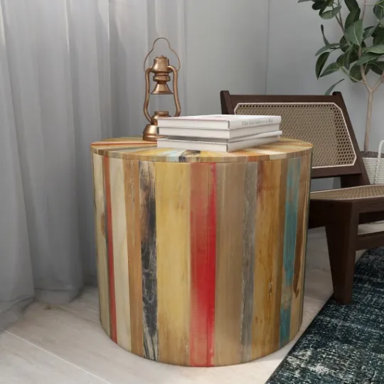 Kirkland's Home Reclaimed Wood Round Accent Table- Accent & End Tables