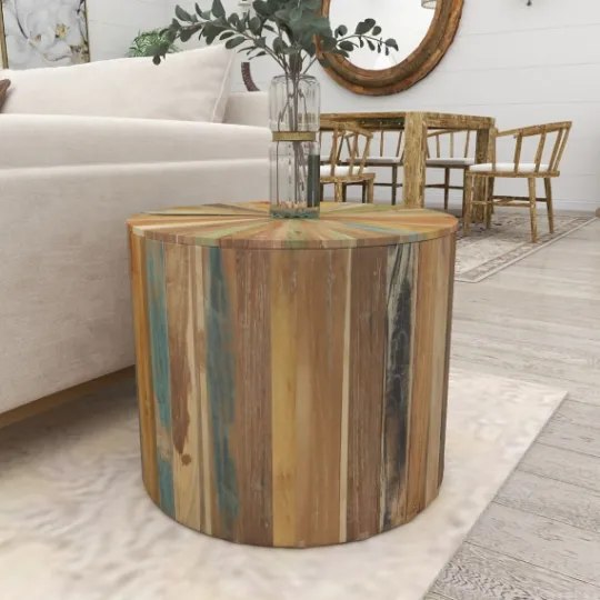 Kirkland's Home Reclaimed Wood Round Accent Table- Accent & End Tables
